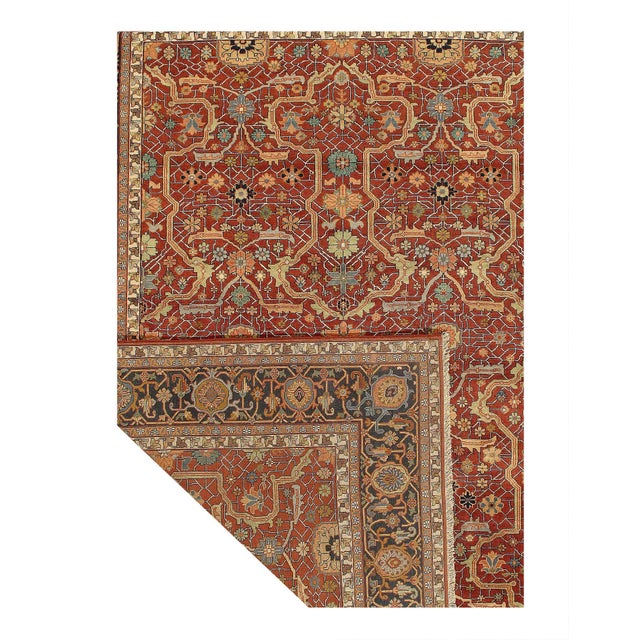 Traditional Pasargad DC Fine Hand Knotted Persian Heriz Design Rug For Sale - Image 3 of 9
