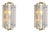 Vintage Brass and Handmade Glass Wall Lamps, Set of 2 For Sale