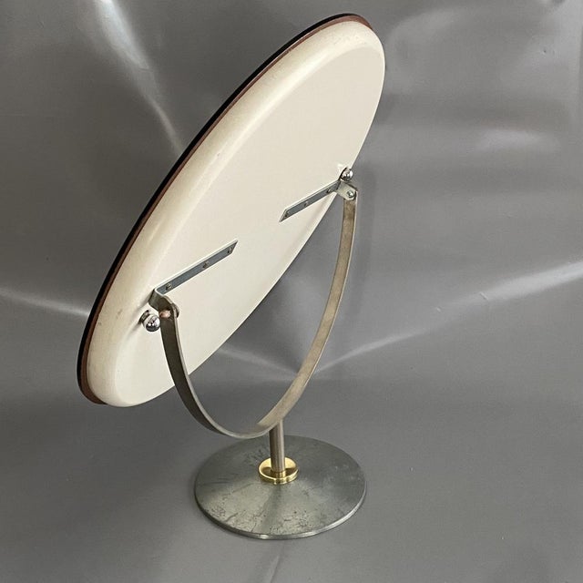 Silver Mid-Century Round Table Mirror, Italy, 1970s For Sale - Image 8 of 18