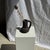 Black Ceramic Soliflore Vase with Indonesian Terracotta Handle, 1980s For Sale - Image 9 of 9
