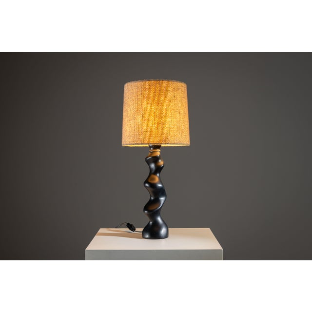Mid-Century Modern Sculptural Wooden Type 42 Table Lamp from Temde Leuchten, 1970s For Sale - Image 3 of 15