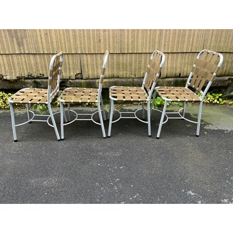 Gray Vintage Aluminum Table and Chair Set For Sale - Image 8 of 14