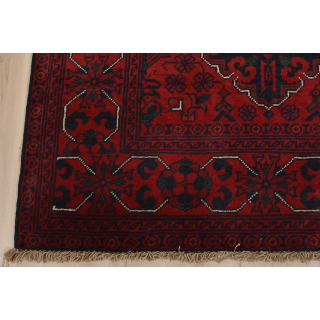 Turkmen Runner 2’8” X 11’6” Red Wool Tribal Hand-Knotted Oriental Rug For Sale - Image 10 of 13