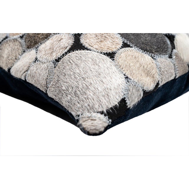 Farmhouse Canvello Genuine Cowhide Leather Decorative Throw Pillow With Feather Down Insert Included For Sale - Image 3 of 6