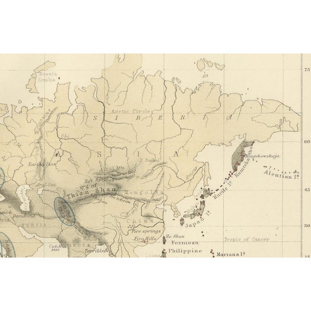 Mid 19th Century Earthquakes and Volcanoes Map by A. K. Johnston, 1852 For Sale - Image 5 of 10