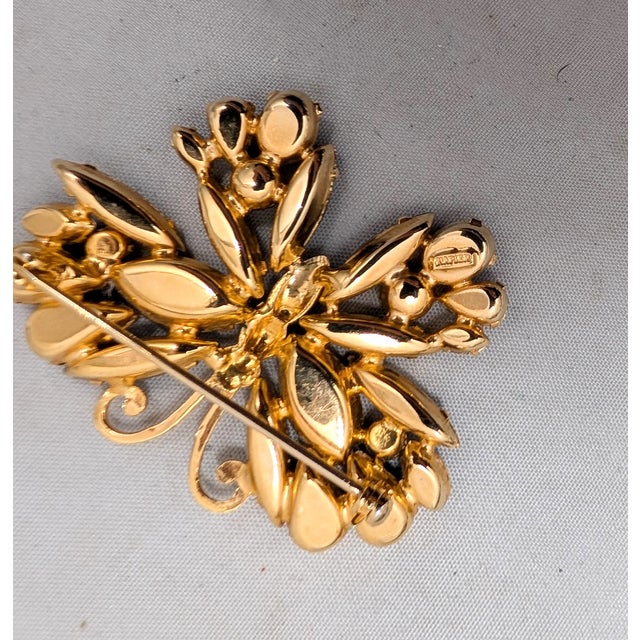 Vintage 1950s Signed Napier Faux-Sapphire & Emerald Butterfly Brooch For Sale - Image 9 of 9