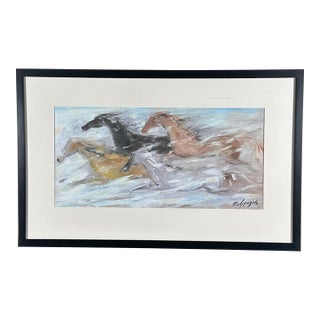 Vintage Ettore Ted DeGrazia Free as the Wind Framed Southwestern Horse Art Print For Sale
