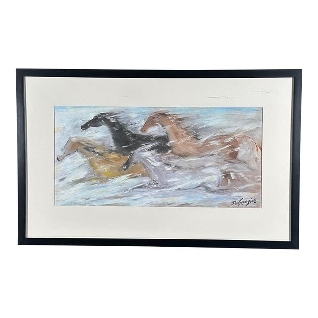 Vintage Ettore Ted DeGrazia Free as the Wind Framed Southwestern Horse Art Print For Sale