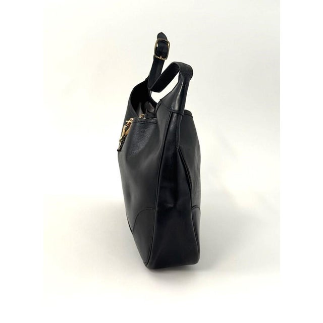Hermes Black Leather Trim Handbag For Sale - Image 11 of 13