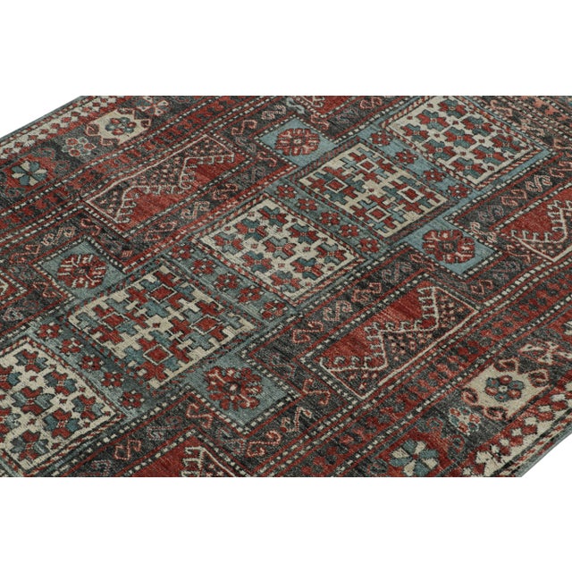 Rug & Kilim Rug & Kilim’s Tribal Style Rug in Red, Blue & Black Geometric Patterns For Sale - Image 4 of 8