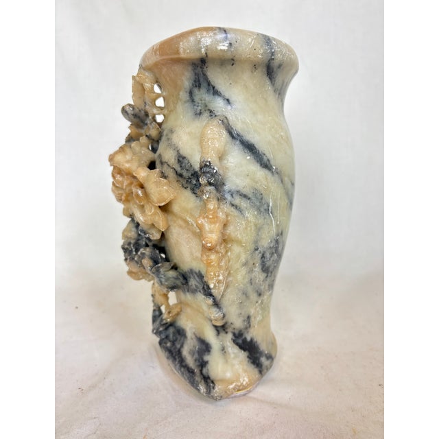 Traditional Early 20th Century Carved Soapstone Vase For Sale - Image 3 of 9