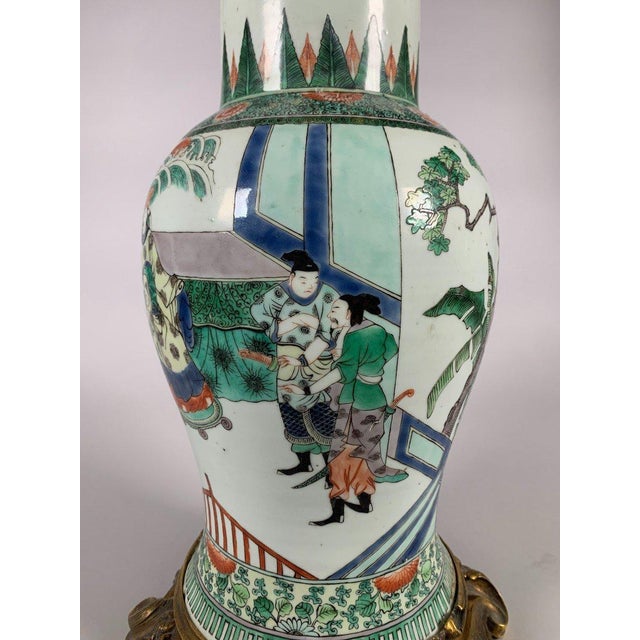 Kangxi period (1662-1722) Famille Verte vase For Sale - Image 10 of 12