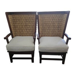 Orkney High Back Chairs Attributed to Ralph Lauren For Sale