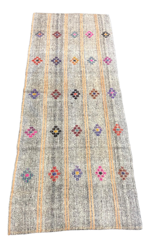 Vintage Authentic Turkish Traditional Kilim Runner Rug