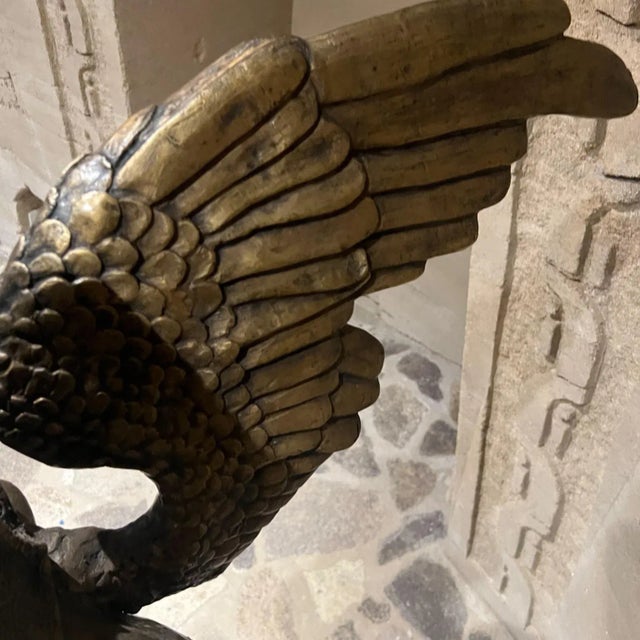 Greek Sphinx Sculpture Female Bronze Forged Steel For Sale - Image 9 of 13