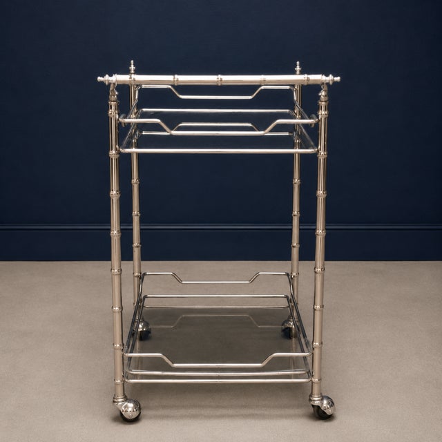 Mid 20th Century 20th Century English Silver Bar Cart For Sale - Image 5 of 5