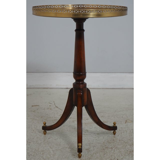 Age: Approx: 20 Years Old Details: Mahogany Brass Capped Feet Brass Gallery Top High Quality Construction Nice Tooled...