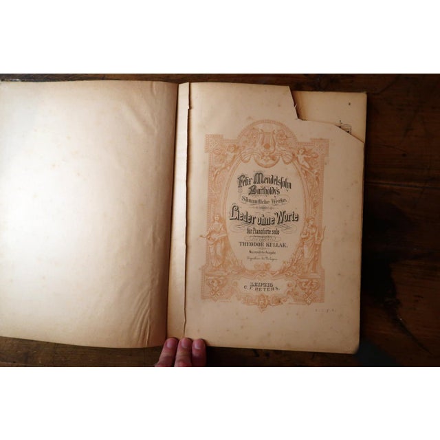 Animal Skin Melodic Elegance: Antique German Sheet Music Book - Early 20th Century For Sale - Image 7 of 15