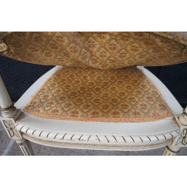 Early 20th Century Antique French Provincial Louis XVI Neoclassical Carved Armchair For Sale - Image 12 of 16