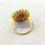 Bochic “Orient” Vintage Emerald, Ruby & Diamond Ring Set In 18K Gold & Silver For Sale - Image 9 of 12