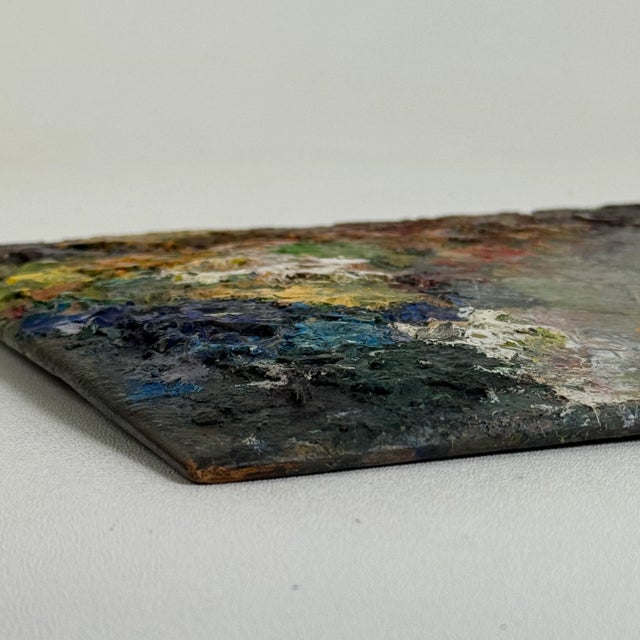 Paint French Vintage Artist's Painting Palette With Thick Remnant Multicolored Oil Paint For Sale - Image 7 of 11