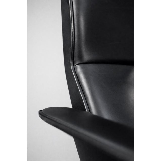 Black Mid-Century Modern Danish Black Leather Lounge Chair by Georg Thams for A/S Vejen Polstermöbelfabrik, 1960s For Sale - Image 8 of 18
