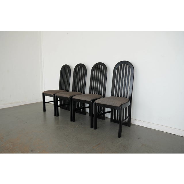 1980s Vintage Pallavisini Italian Modern High-Back Dining Chairs (Set of 4) For Sale - Image 5 of 16