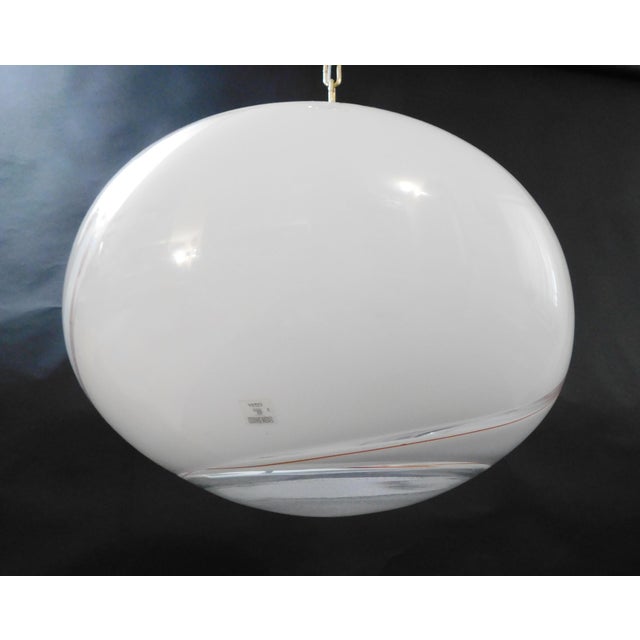 1960s Frosted Bollicine Murano Glass Pendant For Sale - Image 4 of 11