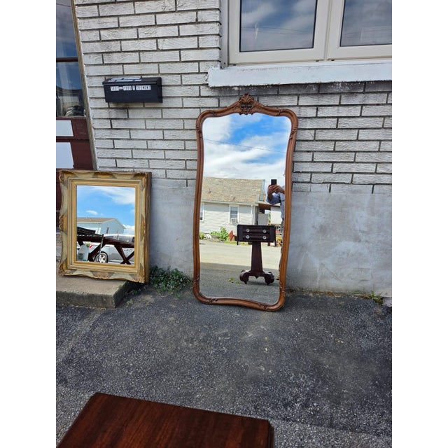French 19th Century French Walnut Hallway Mirror. For Sale - Image 3 of 16