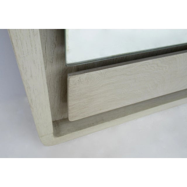 Vintage C.1970's Mid-Century Modern Founder's Furniture Co. Floating Oak Mirror With Rounded Radius Corners For Sale - Image 11 of 13