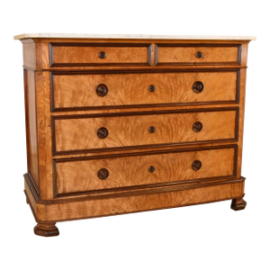 19th Century Burl Birch Commode