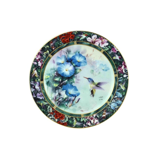 1990s Lena Liu's Hummingbird Treasury Collection Decorative Plates - Set of 7 For Sale - Image 4 of 11