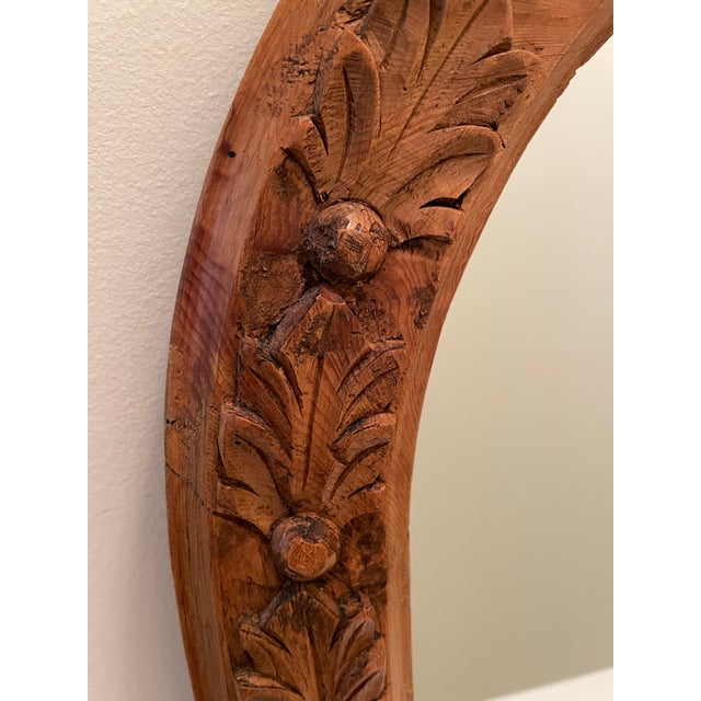 Wood Antique Late 19th Century French Hand-Carved Arched Mirror Circa 1890 For Sale - Image 7 of 7