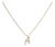 10K Yellow Gold Diamond Accent "A" Initial Script Style Pendant Necklace For Sale