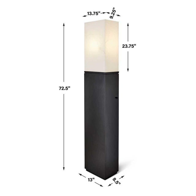 Reaching to six feet in height, the Penthouse Floor Lamp creates a dramatic lighting focal point. A steel base with black...