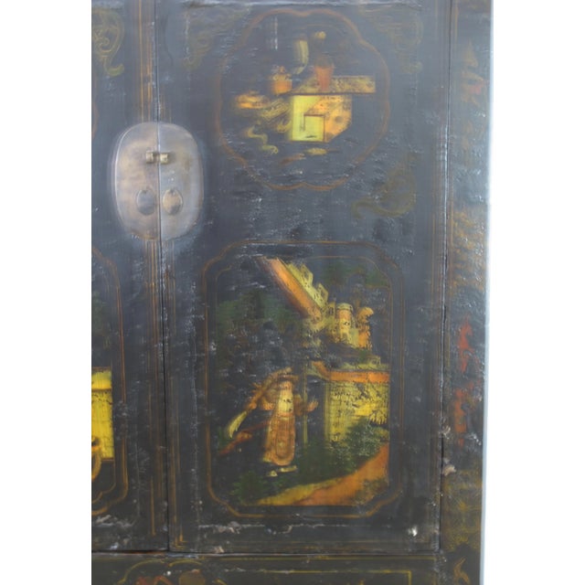 Antique Hand Painted Chinese Cabinet For Sale - Image 4 of 11