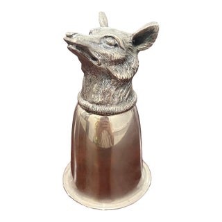 Vintage Gucci Silver-Tone Fox Head Stirrup Cup For Sale