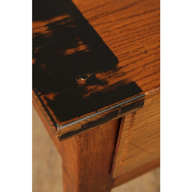 Lorin Marsh Late 20th Century Lorin Marsh Rustic Style Painted Top Long Console Table For Sale - Image 4 of 13