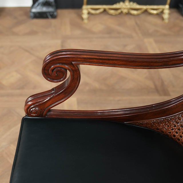 Brown 1990s Pair Theodore Alexander Barrel Back Chairs For Sale - Image 8 of 14