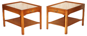 Long Two-Tiered Side Tables, Set of 2