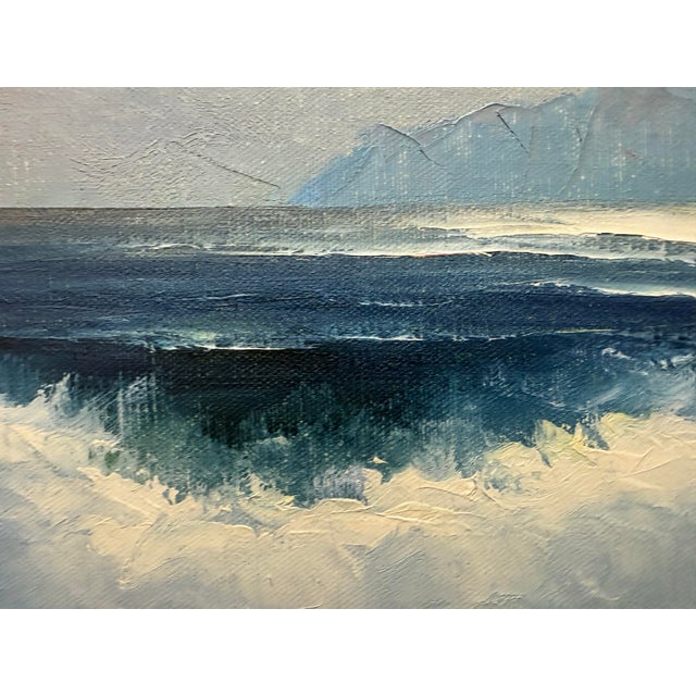Mexican Vintage 1950's Oil on Canvas Seascape For Sale - Image 3 of 12