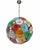 Sputnik Pendant Light with 51 Flowers in Multicolored Glass and Burnished Brass from Justfurnituress SRL For Sale - Image 6 of 11