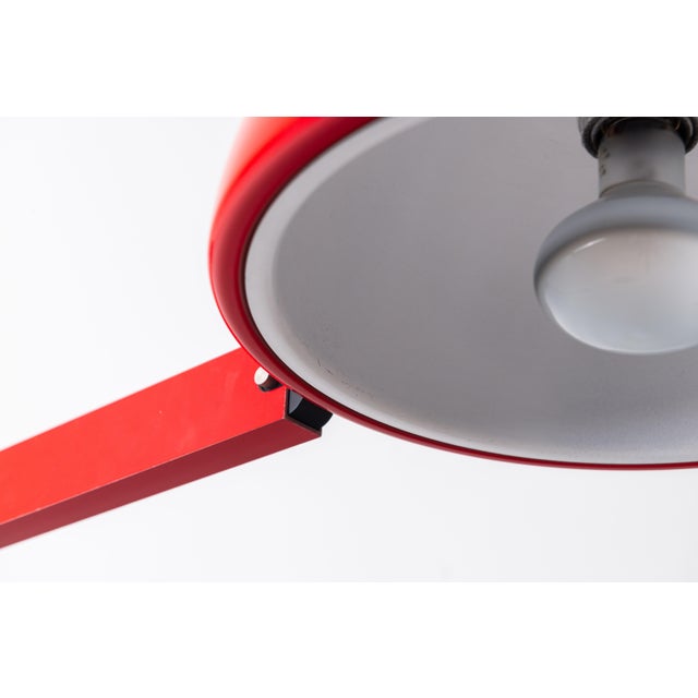 Postmodern Extendable Wall Lamp in Red Metal, 1970s For Sale - Image 10 of 14