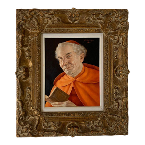 Mid 20th Century Portrait of a Cardinal by Otto Eichinger Austria Oil on Panel, Framed