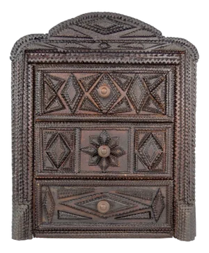 Miniature Tramp Art Chest of Drawers