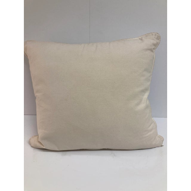 Crewel Work Embroidered Brown Bird Toss Pillow -1 For Sale - Image 10 of 10