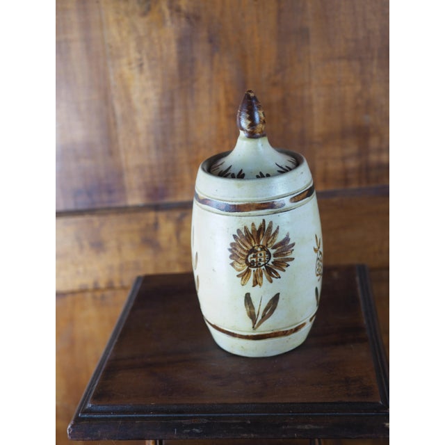 1960s Midcentury French Naive Boho Lidded Jar With Bird For Sale - Image 6 of 11