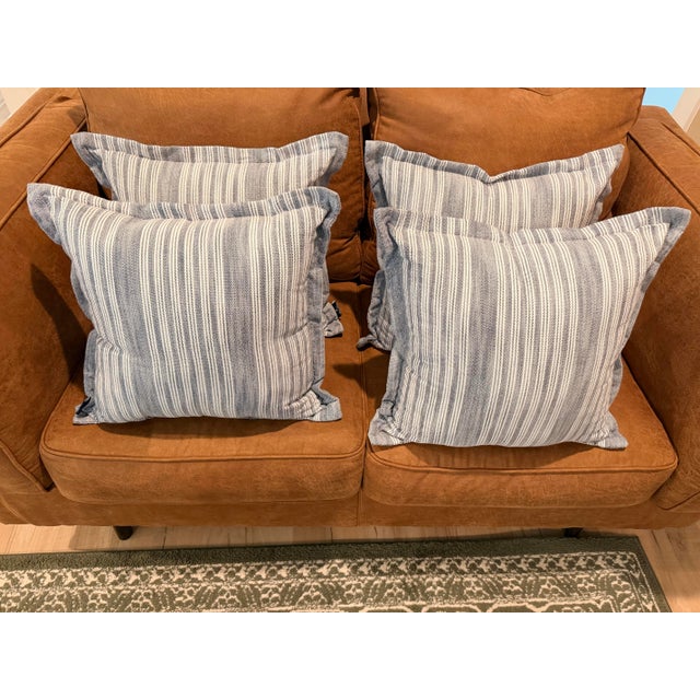 Brooks Brothers Navy & White Ticking Stripe Pillows – Set of 4 For Sale In Charleston - Image 6 of 6