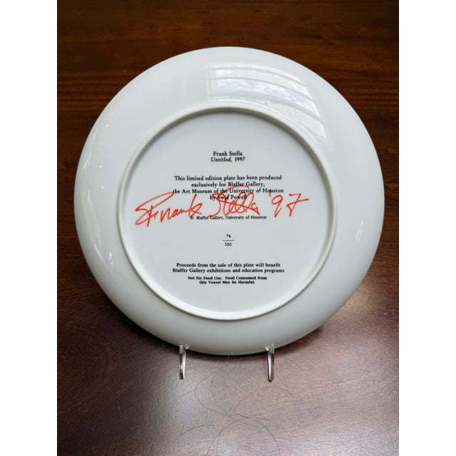 Stunning colorful high quality Frank Stella porcelain plate produced by Swid Powell. Dimensions: 12" (30.5 cm) diameter. ©...