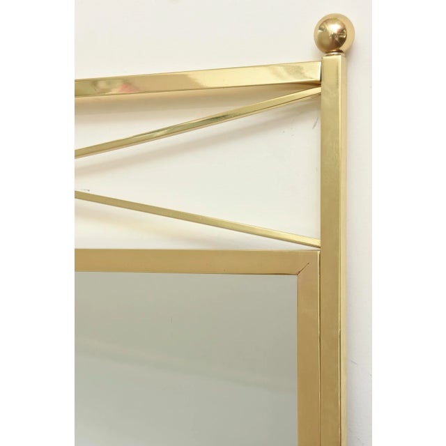 Vintage Modernist Billy Haines Style Polished Brass Mirror For Sale In Miami - Image 6 of 11